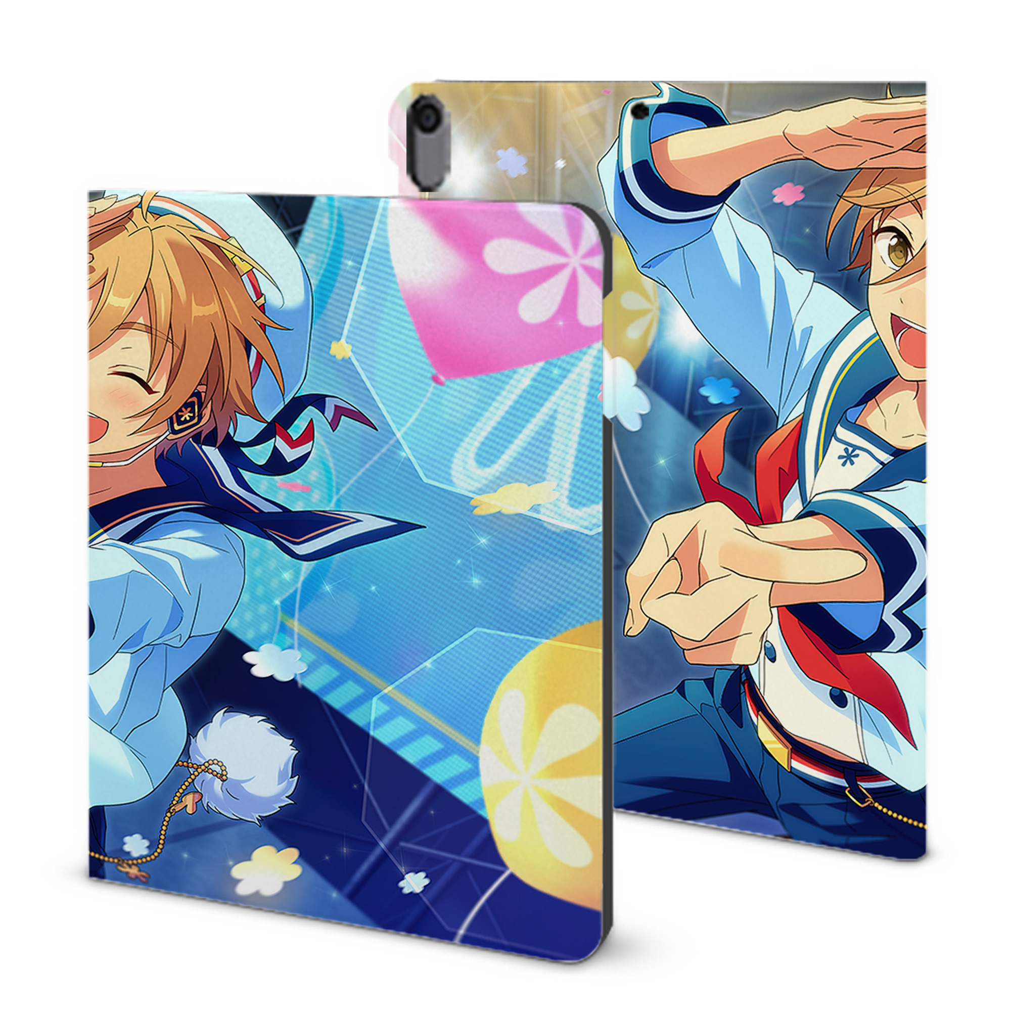 （画像用） あんさんぶるスターズ! Ensemble Stars IPad ケース ブック型 PUレザー TPU 耐衝撃 軽量 薄型 ペン収納なし 全面保護 IPad 各モデル対応
